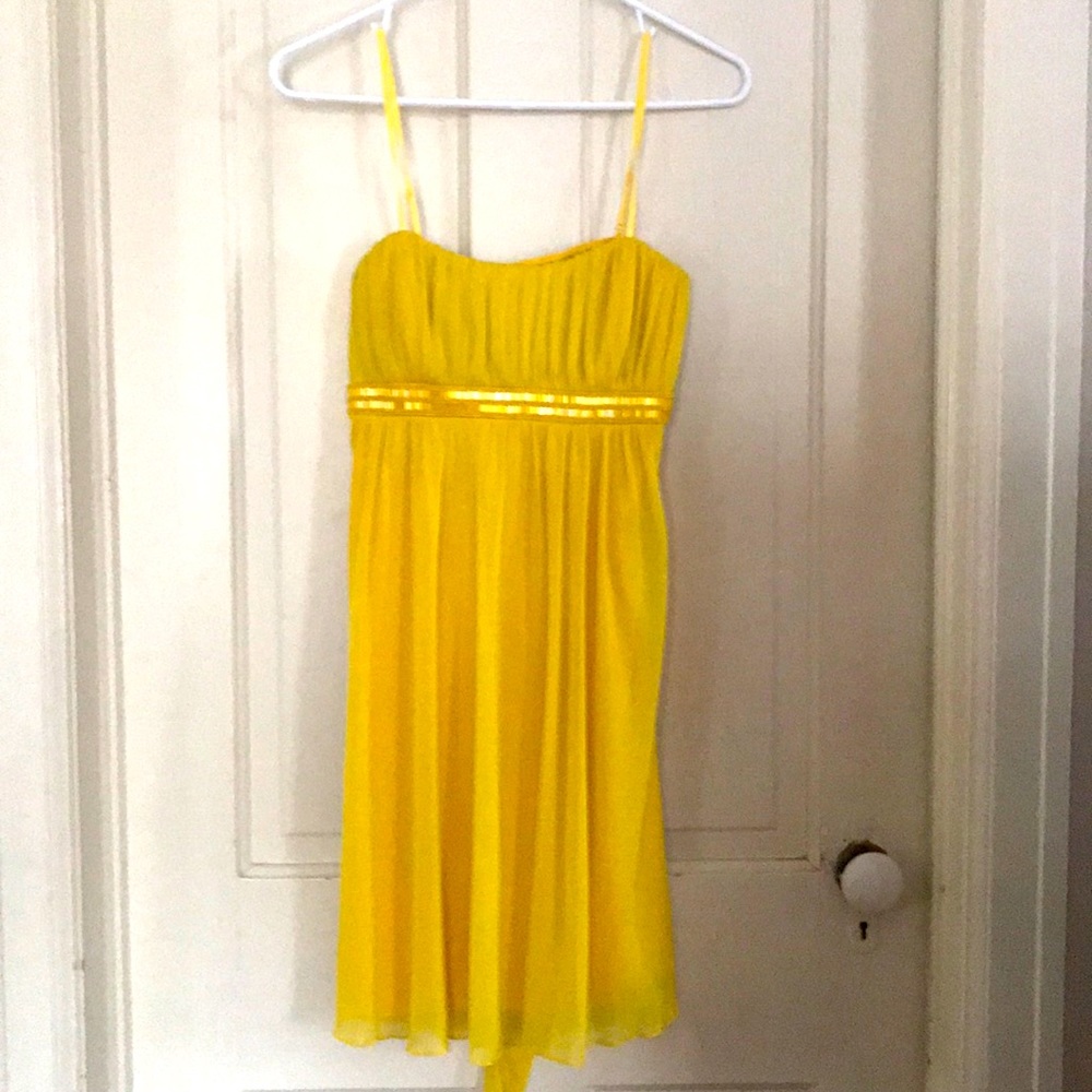 A yellow special occasion dress